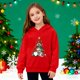thumbnail image 5 of Sudadera con capucha para niños, sudadera con capucha de manga larga con estampado navideño, jersey para niños, blusa de poliéster para niños, 5 of 6