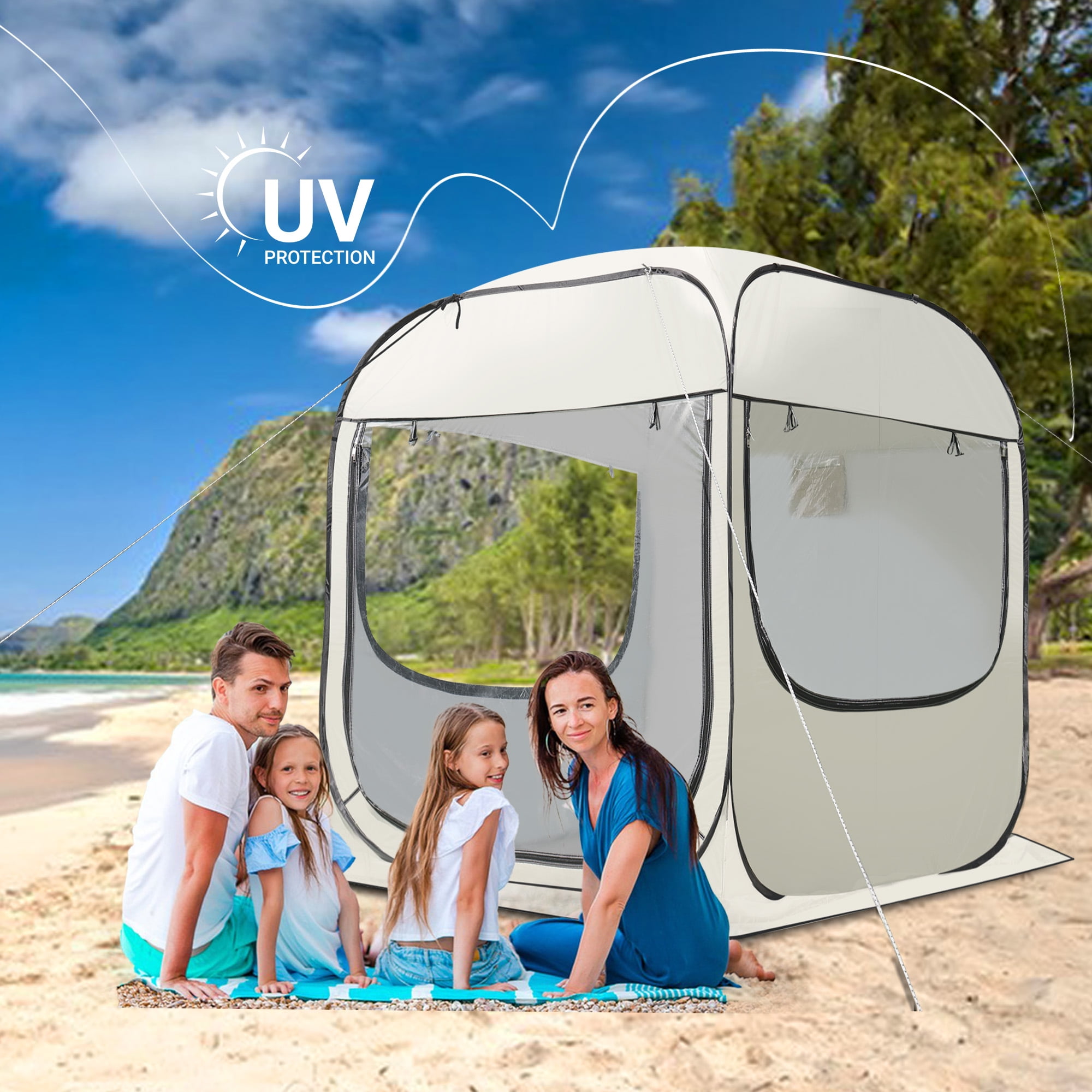 Outdoor pop-up sports tent, 59 x 59 x 67 inches transparent bubble tent, suitable for 1-3 people, portable camping tent, high visibility, suitable for sports viewing, fishing and outdoor activities