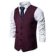 thumbnail image 2 of Chaqueta de Traje de Ocio de Bolsillo sin Cuello en V de Color Sólido sin Mangas, Trajes de Hombre de Ajuste Delgado para el Uso Formal Informal, 2 of 6