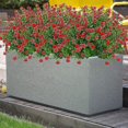 thumbnail image 2 of Flores artificiales falsas al aire libre, plástico falso, decoración de casa de campo, 8 piezas de loto rojo, 2 of 5
