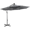 thumbnail image 1 of Outsunny 10ft Outdoor Cantilever Umbrella with Solar Lights Dark Gray, 1 of 10
