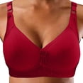 thumbnail image 4 of Wireless Bras for Women Full Figure Minimizer Women's Bra WireFree Lifting Up Full Support Lightly Lined Cup Full Coverage No Back Fat Comfy No Wire Womens Bras(Wine 38), 4 of 4