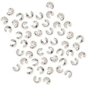 Crimp Bead Covers, 3mm, 144 Pieces, Silver Tone