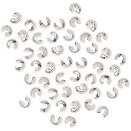 Crimp Bead Covers, 3mm, 144 Pieces, Silver Tone