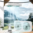 thumbnail image 4 of HCBY Portable Desk Fan, Dual Head Two-Way Airflow Wall Mount Fan, 3-Speed Adjustable High Wind Power USB Rechargeable Fan for Home Office Camping, 4 of 6