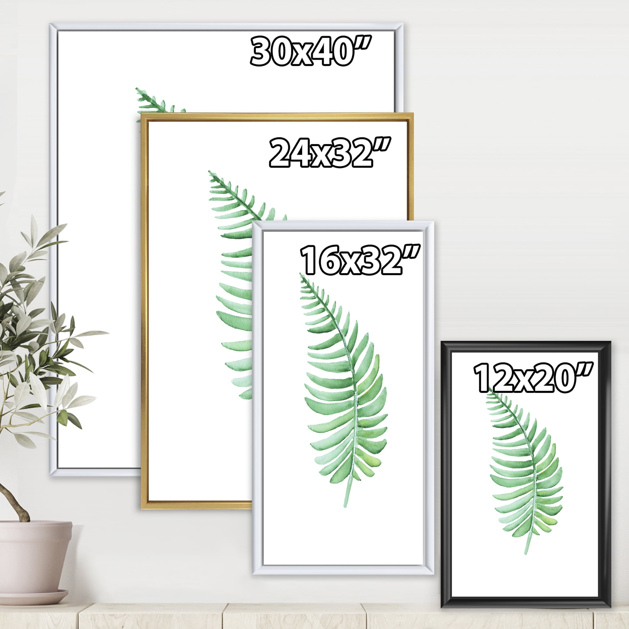 Designart 'Close Up Of Tropical Leaf Of Monstera III' Farmhouse Framed Canvas Wall Art Print