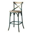 thumbnail image 2 of JERFIT Vintage Cross Back Bar Stool, Turquoise Wood Metal Kitchen Counter Chair with Footrest, 2 of 5