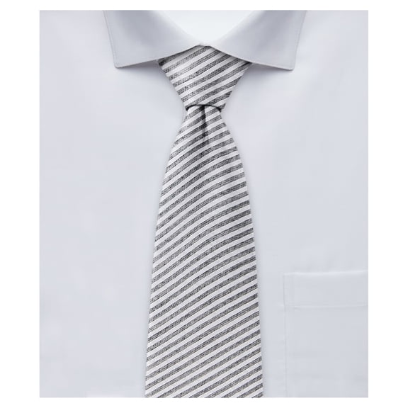 Jacob Alexander Seersucker Striped Pattern Extra Long Neck Tie for Big and Tall Men - Black