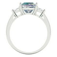 thumbnail image 4 of 2.32 ctw 3 Stone Anniversary Ring for Women | Princess Cut Blue Moissanite | Hyperallergenic Solid 18K White Gold, 4 of 5