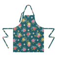 thumbnail image 2 of Pioneer Flower Floral Print Pattern Apron for Women and Men, Cotton Linen Waterproof with Pockets, Adjustable, 33x27 Inch for Kitchen, Gardening, BBQ, Salon, 2 of 6