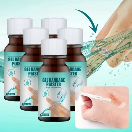 Gel Wound Dressing Liquid Waterproof Transparent Wound Protection Gel to Effectively Moisture and Dust Infection，5PCS