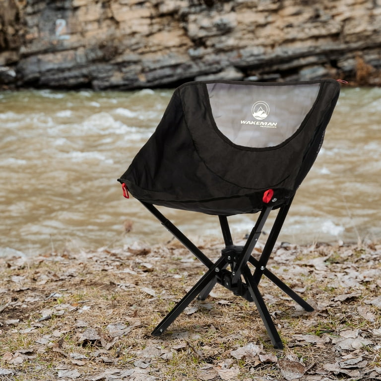 Wakeman Outdoors Camping Chair Lightweight Backpacking Chair Black