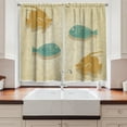 thumbnail image 2 of Ambesonne Fish Kitchen Curtains, Aquarium Ocean Waves, 55"x45", Sand Brown Seafoam, 2 of 3