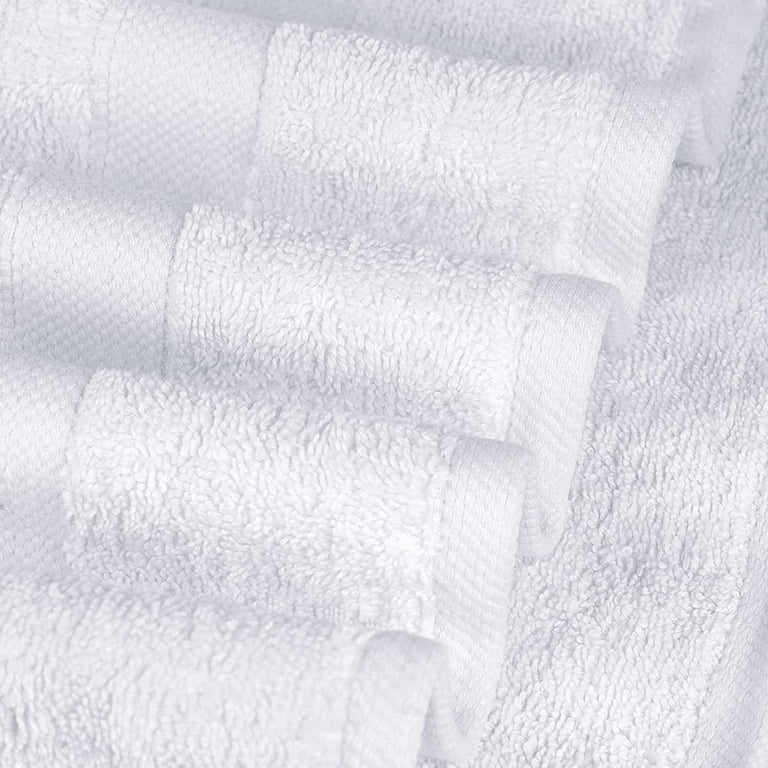 Gold Textiles 4 Pack Premium Cotton Bath Sheets (Bright White, 30x60 inch) Luxury Bath Towel Perfect for Pool and Gym Ring Spun Cotton (White)