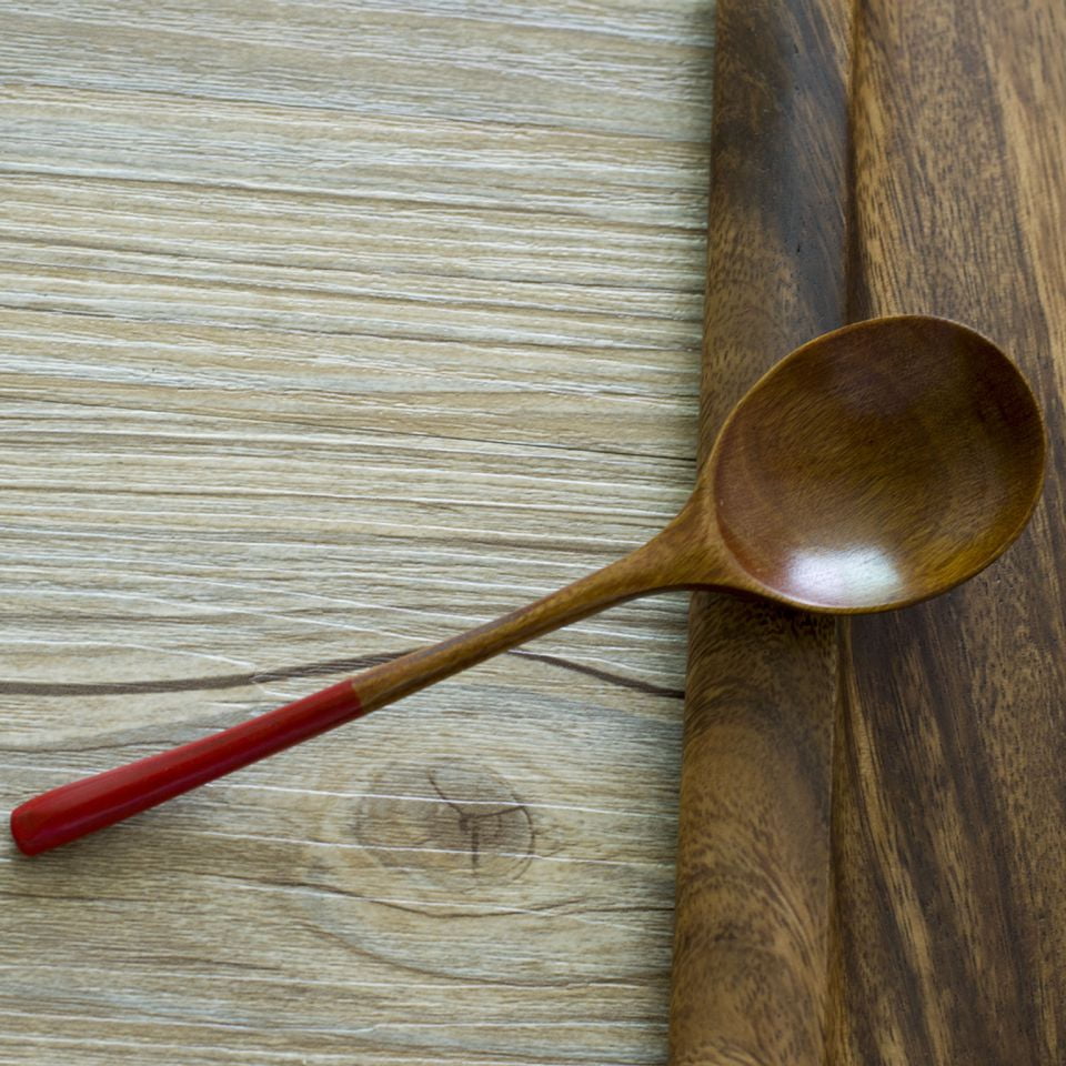AkoaDa Wooden Spoons, Small Soup Spoons Serving Spoons Wooden Teaspoon
