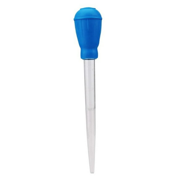 HEVIRGO 30ml Fish Tank Water Change Manual Mini Siphon Suction Pipe Gravel Cleaner Tool Blue Plastic, Rubber