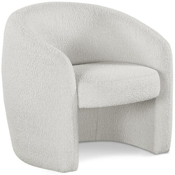 Meridian Furniture Acadia Cream Boucle Fabric Accent Chair