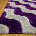 thumbnail image 3 of Allstar Purple Shaggy Area Rug with 3D Wavy Design. Contemporary Formal Tween Hand Tufted (7' 6" x 10' 5"), 3 of 5
