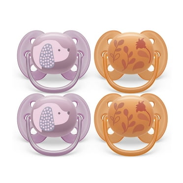 Philips Avent Ultra Soft Pacifier - 4 X Soft and Flexible Baby Pacifiers For Babies Aged 6-18 Months, Bpa Free with Sterilizer Carry Case (Model SCF091/30)