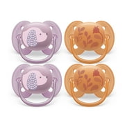 Philips Avent Ultra Soft Pacifier - 4 X Soft and Flexible Baby Pacifiers For Babies Aged 6-18 Months, Bpa Free with Sterilizer Carry Case (Model SCF091/30)