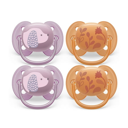 Philips Avent Ultra Soft Pacifier - 4 X Soft and Flexible Baby Pacifiers For Babies Aged 6-18 Months, Bpa Free with Sterilizer Carry Case (Model SCF091/30)