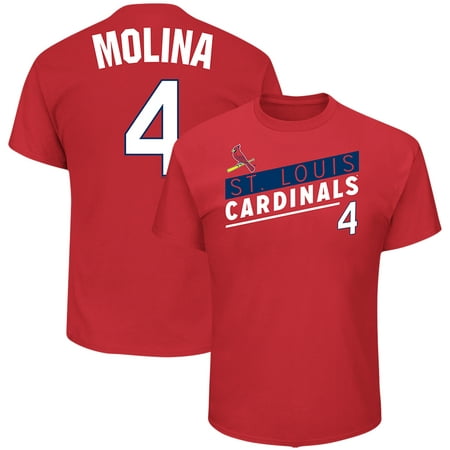 Men's Majestic Yadier Molina Red St. Louis Cardinals Name & Number (Best Names For Clothing Boutiques)