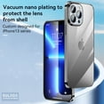 thumbnail image 5 of ELEHOLD Ultra-thin Plating Clear Glass Case for iPhone 13 Pro Max 6.7" 2022,with Shockproof Anti-scratch Crystal-clear Back Ultra-thin Lightweight Case Cover,Black, 5 of 5
