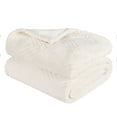 thumbnail image 2 of Superior Alaska Diamond Fleece Blanket 66" x 90", Lightweight Soft Bed Blankets, Twin Size, Ivory, 2 of 8
