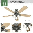 thumbnail image 5 of Hunter 52 inch Indoor Ceiling Fan with LED Lights - Ceiling Fan with Pull Chain, For Bedroom, Living Room, or Kitchen, Standard Mount, No Remote, 5 Blades - Swanson 50894, Matte Silver, 5 of 14