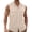 Beige, variant on Mens Sleeveless Shirts Cargo Lapel Button Down Shirts Solid Summer Work Casual with 2 Pockets