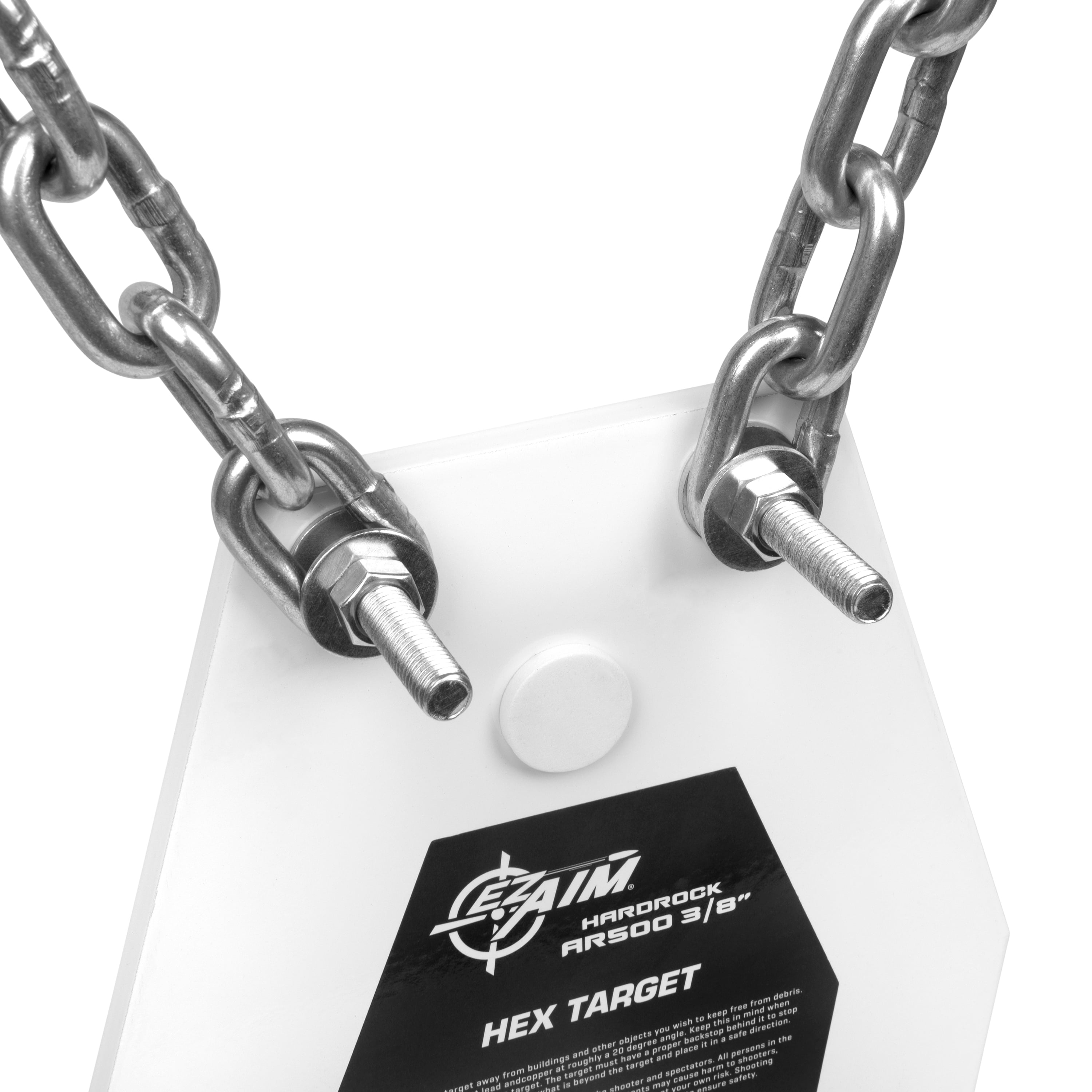 Ez Aim Ar500 Hex Steel Target, 3/8 in Thick, 15 x 8 x 3/8, White