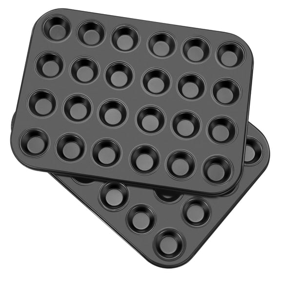 Muffin Tray Cupcake Baking Pan 2 Pack, 24-Cup Nonstick Carbon Steel Muffin Tins Non-Stick Cupcake Tin Bakeware Accessories for Baking Cupcakes Muffin Brownies Snacks, Easy Clean, Fridge Safe