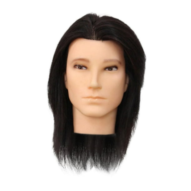 Cabeza de maniquí de cabello, cabeza de entrenamiento portátil para trenzar, peinar y cortar el cabello. B de tipo B negro