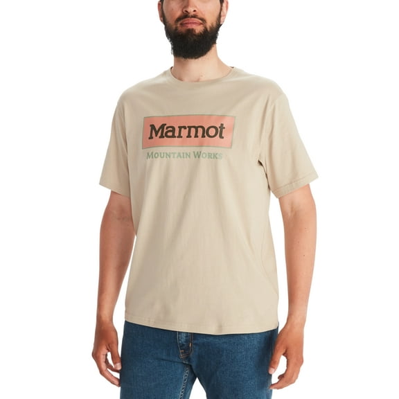 Marmot Men's Mountain Works Tee Sandbar Tan Medium New