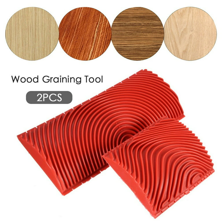 2/4pcs Wood Graining Tool DIY Wood Grain Paint Roller for Wall Painting  Decor US