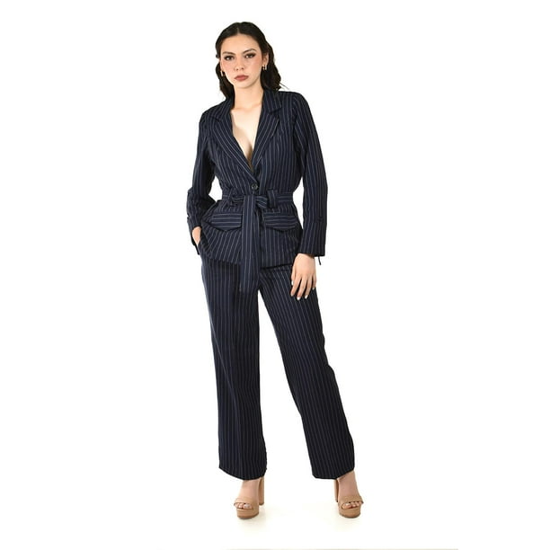 Conjunto sastre con cinto a rayas Roman Fashion /Juvenil, 12716 (Azul marino) azul marino G