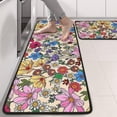thumbnail image 2 of Kitchen Rugs Sets Of 2,Pioneer Flower Floral Print Pattern Anti Fatigue Kitchen Mat Rugs Non Slip Washable,Decorative Kitchen Floor Mats for Kitchen,Sink,Laundry,17"x47"+17"x47", 2 of 5