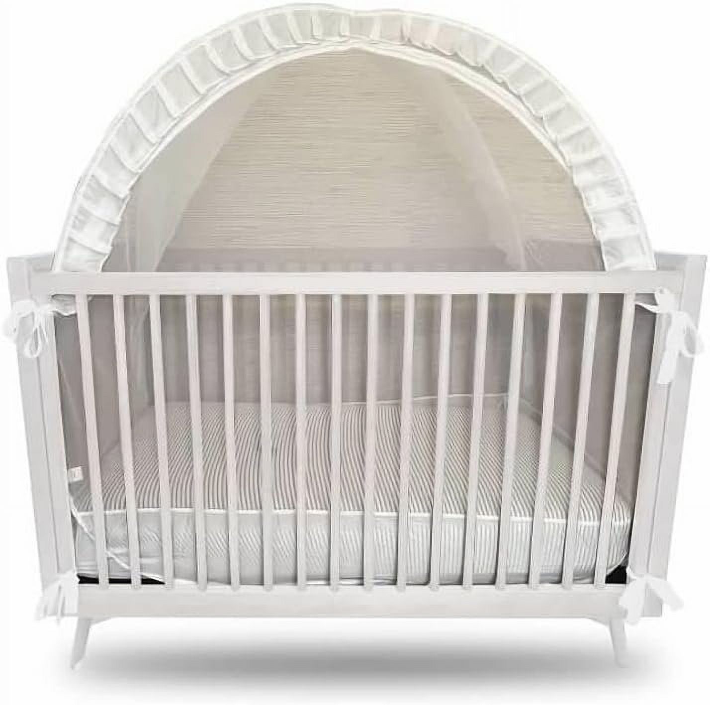 Dream8teen Mesh Cover Crib Tent to Keep Baby Climbing Out or in, Mosquito Net for Crib, White