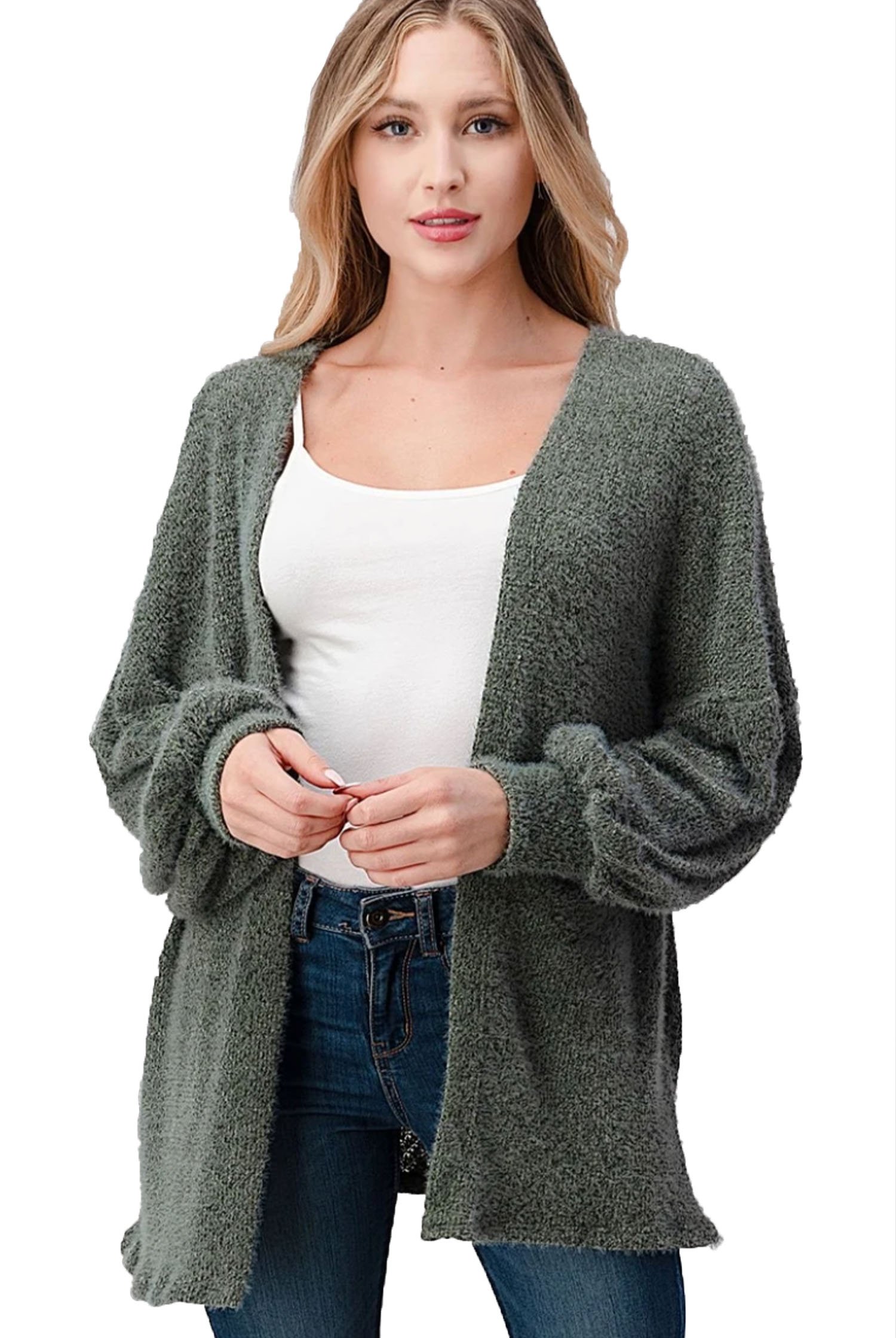 Moss Poet Sleeve Cardigan Sweater 