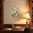 thumbnail image 4 of Canvas Wall Art Boho Peacock Art Nouveau Maximalist Warm Rust Orange Large Scale Teal Oval Framed Canvas Prints Vintage Wall Hanging Decor for Home Decorations 8.6"x11.4", 4 of 7