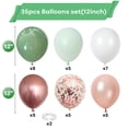 thumbnail image 2 of Globos de fiesta Togvu, color verde aguacate metalizado, oro rosa, 30 cm, 2 of 7