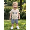 thumbnail image 3 of BemeyourBBs Toddler Baby Boy Football Outfit Baby Boys Summer Clothes 12 18 24 Months 2 3 4 5 Years Soccer Print Short Sleeve T-shirt and Plaid Shorts Set Baby Boy 2 Piece Summer Outfit, 3 of 9