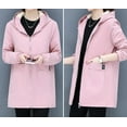 thumbnail image 5 of Hueook Fall Winter Womens Warm Coat Womens Tops Plus Size Long Sleeve Hooded Jacket Slim Winter Outwear Plush Cardigans for Women Outwear with Pocket Zipper Coat Tops Blouse, 5 of 8