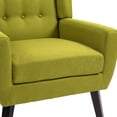 thumbnail image 4 of DREAMSIDEA Accent Chairs Set of 2 Modern Upholstered Armchair for Living Room Button Tufted Reading Chair Bedroom Dorm Office,Green, 4 of 6