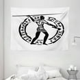 thumbnail image 1 of Hunting Decor Tapestry, Tribal African Man with Lance Hunting Primitive Folk Ethnic Symbols Circle, Wall Hanging for Bedroom Living Room Dorm Decor, 80W X 60L Inches, Black White, by Ambesonne, 1 of 2