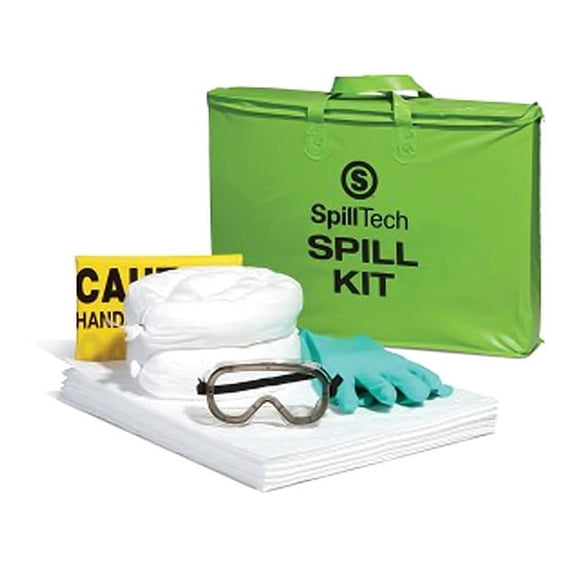 Spilltech Oil-Only Tote Spill Kit,5 gal,Drum,Green SPKO-GTOTE