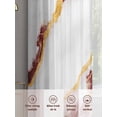 thumbnail image 6 of Marble Red Sheer Curtains 72 Inch Length 2 Panels Set, Gold Foil Ceramic Style Cracks Scratches Voile Window Treatment Rod Pocket Curtains Sheers Drapes for Bedroom/Living Room/Kitchen 52"x72"x2, 6 of 7