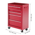 thumbnail image 3 of HOMCOM 5 Drawer Rolling Tool Chest Lockable Tool Cabinet for Garage Red, 3 of 10