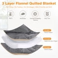 thumbnail image 6 of CJC Throw Blankets for Bed Couch, Soft Warm 3 Layers Flannel Fleece Twin Blanket for Winter Autumn, Lightweight Fuzzy Flannel Comforter (Grey, 59"x79"), 6 of 10