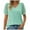 Mint Green, variant on QENGING Summer Tops for Women 2023 Breathable Woman Causal V-Neck Vintage Solid Blouse Short Sleeve T-Shirt Tee
